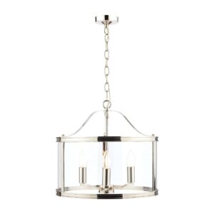 Laura Ashley Harrington 3 Light Ceiling Lantern In Polished Nickel Finish