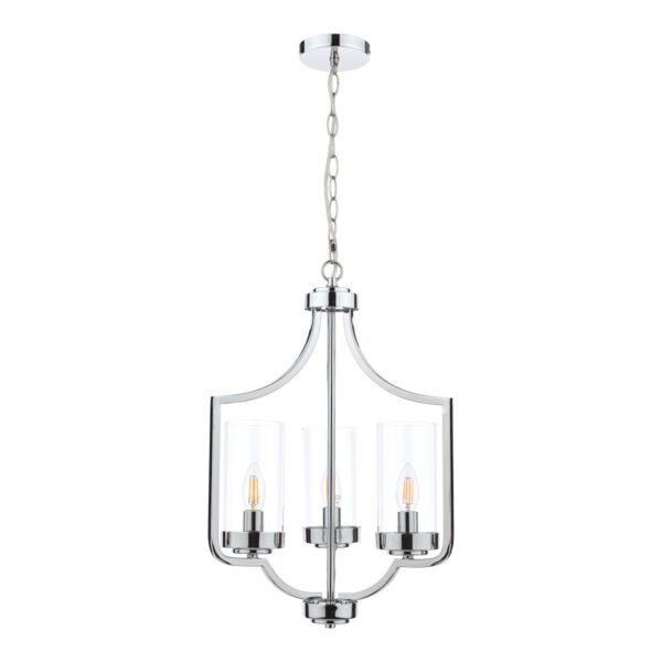 Laura Ashley Joseph 3 Light Ceiling Chandelier in Polished Chrome Finish