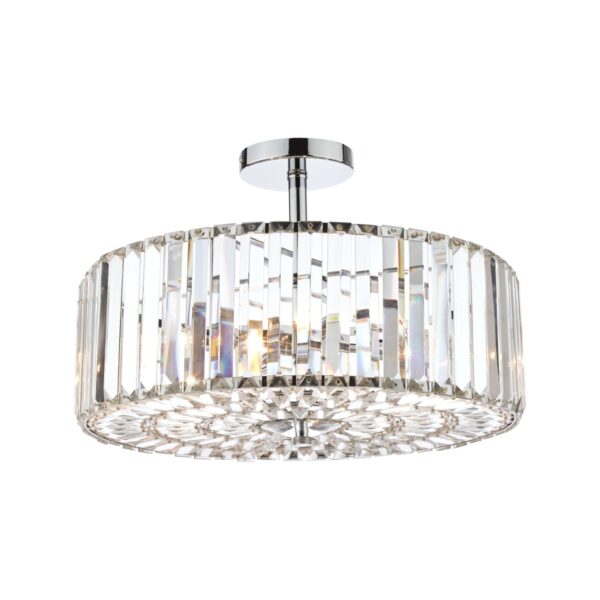 Laura Ashley Fernhurst Polished Chrome 4 Light Art Deco Ceiling Light