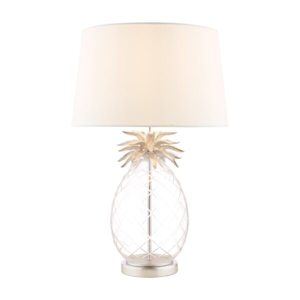 Laura Ashley Pineapple Clear Cut Glass Extra Large Table Lamp With Ivory Shade