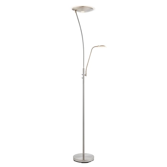 Alassio Mother And Child Task Floor Lamp In Satin Chrome