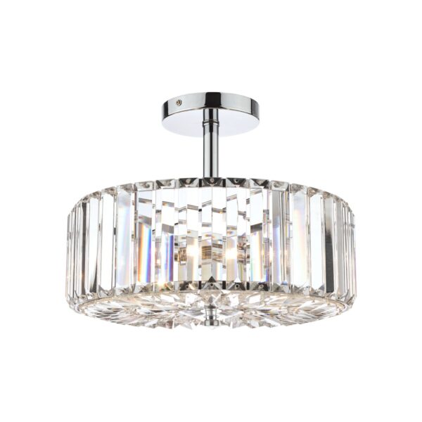 Laura Ashley Fernhurst Polished Chrome 3 Light Art Deco Ceiling Light