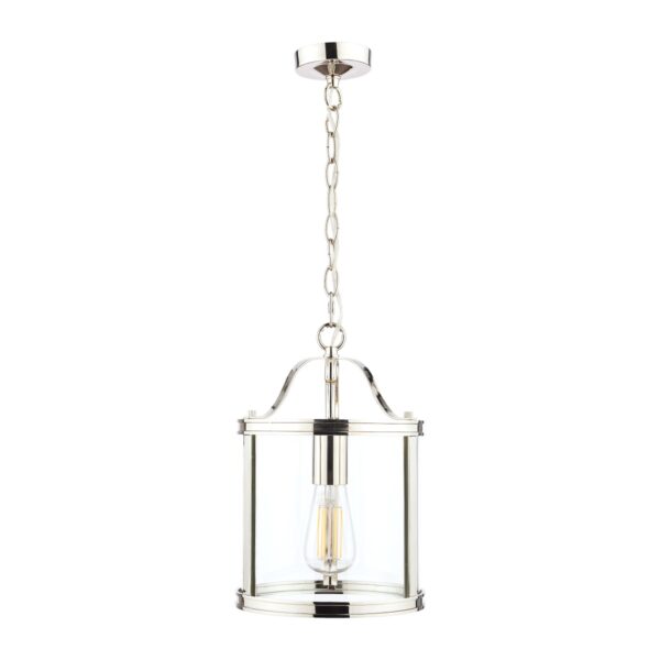 Laura Ashley Harrington 1 Light Lantern Ceiling Light in Polished Nickel Finish