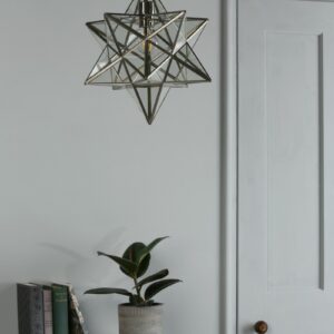 Laura Ashley LA3756152-Q Large Star Ceiling Pendant Light In Silver Finish